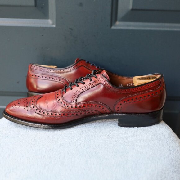 SALE - Allen Edmonds 10-AA McAllister Red Wingtip Oxford Mens Dress Shoes - Picture 8 of 15